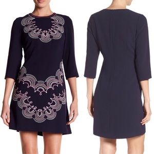 Eliza J Paisley Embroidered Dress